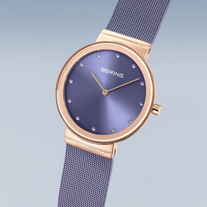 Bering Classic 10135-968 Damenuhr • Kratzfestes Saphirglas • Feines Milanaise-Armband