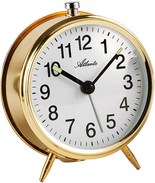 Atlanta Classic Alarm Clock 10.5 cm Metal • Mechanical Movement • Luminous Hands