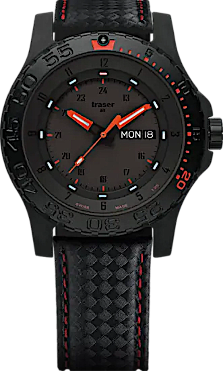 Traser P66 Red Combat 105502 Men's Watch • trigalight • Sapphire Crystal