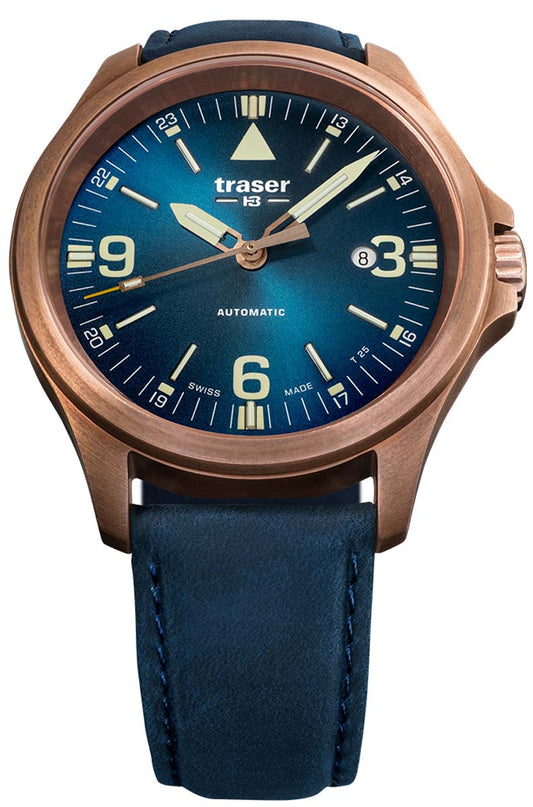 Traser P67 Officer Pro Automatic Bronze 108074 Men's Watch • Swiss Automatic Movement • Trigalight Illumination