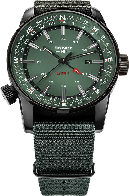 Traser P68 Pathfinder GMT 109035 Men's Watch • Swiss Made Quartz • Sapphire Crystal