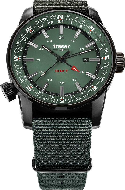 Traser P68 Pathfinder GMT 109035 Men's Watch • Swiss Made Quartz • Sapphire Crystal