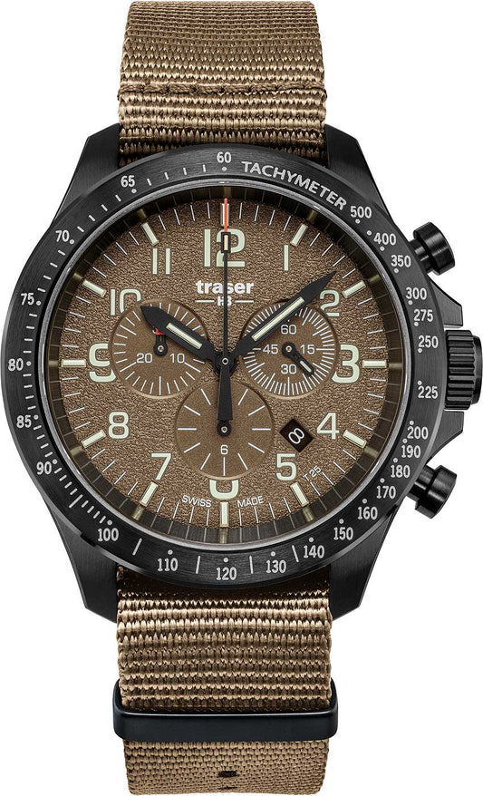 Traser P67 Officer Pro Chronograph 109459 Men's Watch • Swiss Made Quartz Chronograph • trigalight Technology
