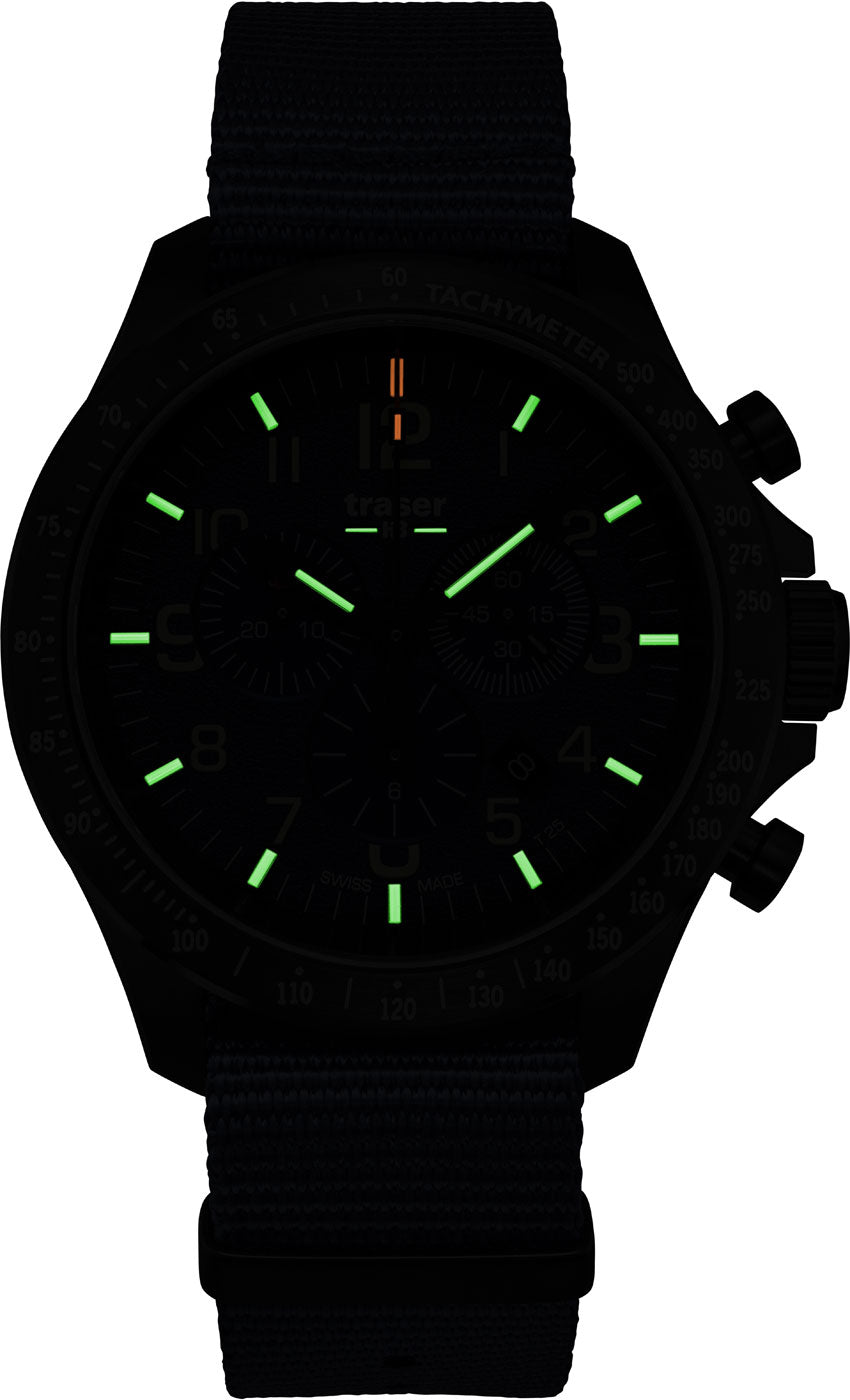Traser P67 Officer Pro Chronograph 109459 Men's Watch • Swiss Made Quartz Chronograph • trigalight Technology