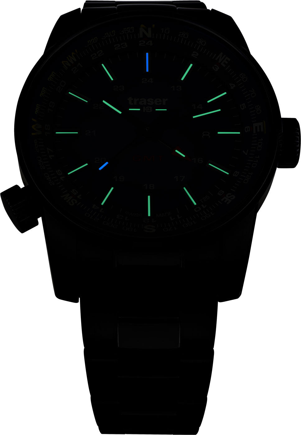 Traser P68 Pathfinder GMT Green 109525 Men's Watch • Quartz Movement • Sapphire Crystal