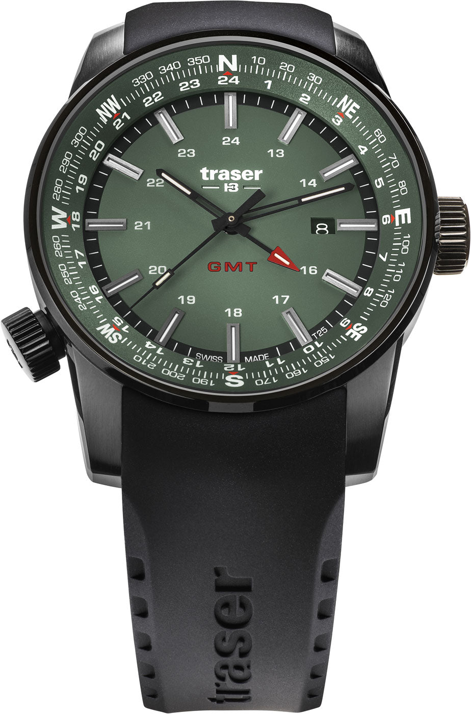 Traser P68 Pathfinder GMT 109744 Men's Watch • trigalight Luminous Hands • 10 Bar Water Resistance