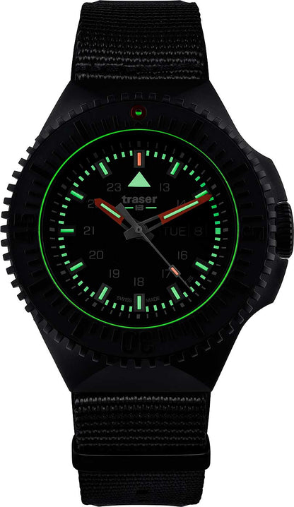 Traser P69 Black Stealth 109854 Men's Watch • Trigalight Technology • Swiss Quartz Movement