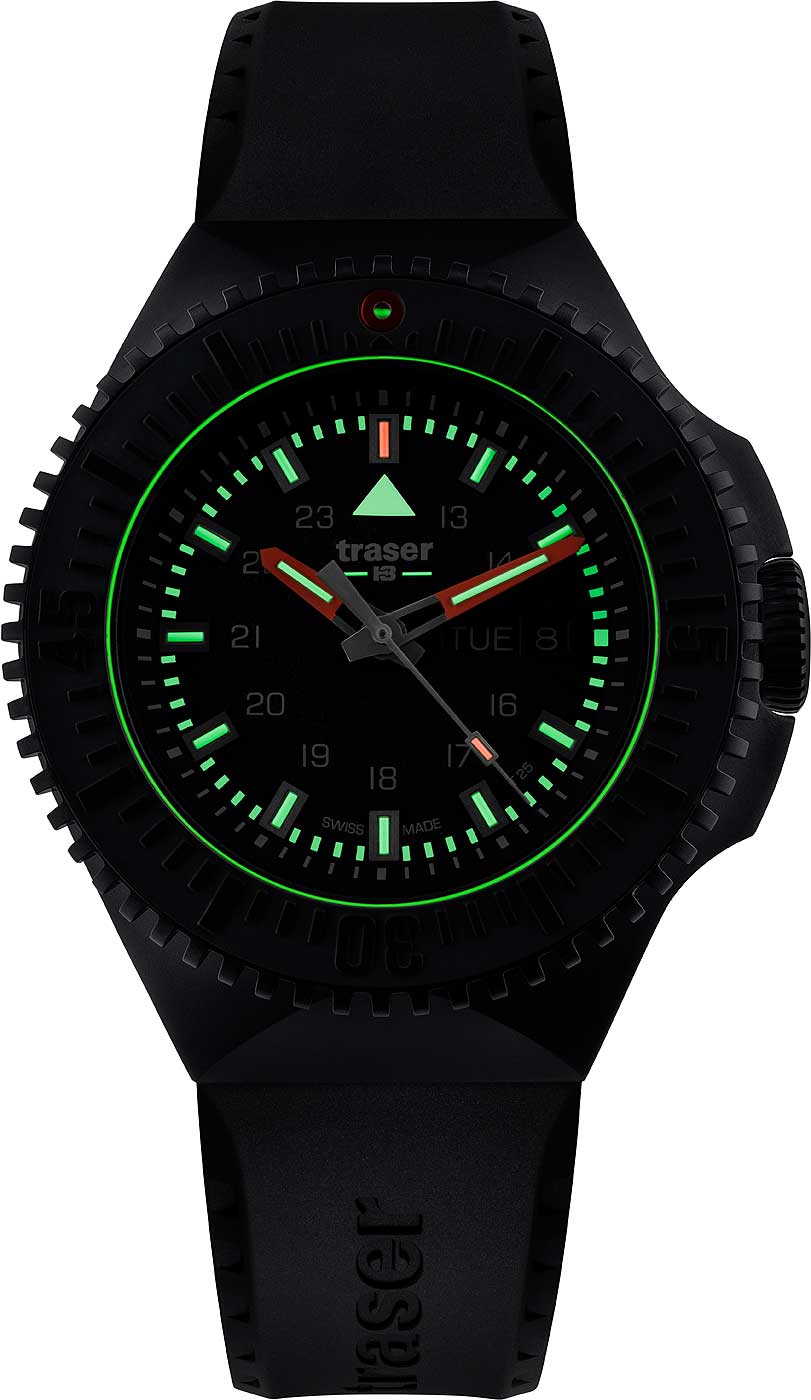Traser P69 Black Stealth Black 109855 Watch • trigalight technology • 50 bar water resistant