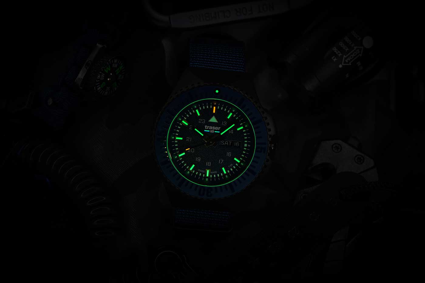 Traser P69 Black Stealth 109856 Men's Watch • Swiss Made Quartz • Sapphire Crystal