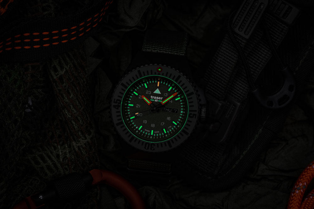Traser P69 Black Stealth 109858 Men's Watch • Swiss Made Quartz • Trigalight Illumination Technology