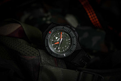 Traser P69 Black Stealth 109859 Men's Watch • Swiss Quartz Movement • Trigalight Illumination