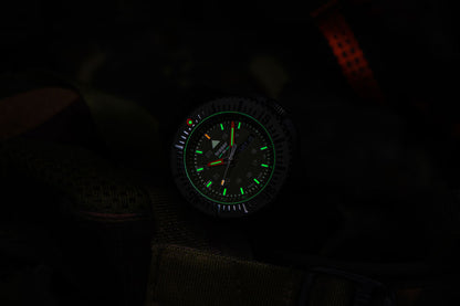 Traser P69 Black Stealth 109859 Men's Watch • Swiss Quartz Movement • Trigalight Illumination