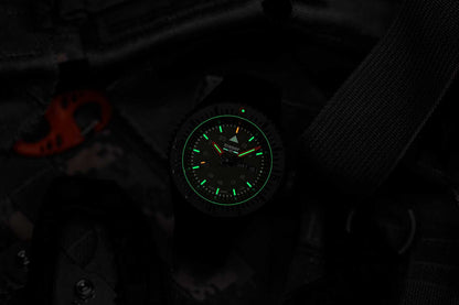 Traser P69 Black Stealth 109859 Men's Watch • Swiss Quartz Movement • Trigalight Illumination