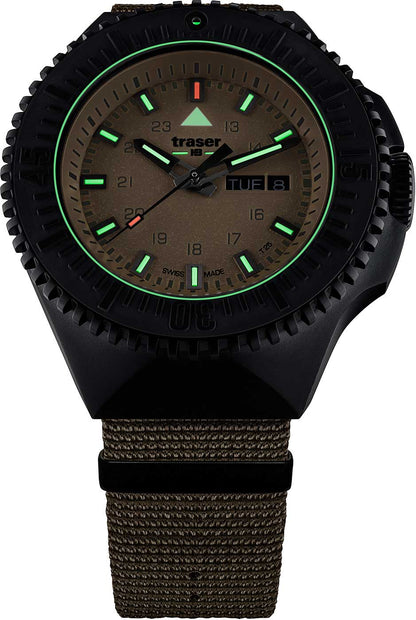 Traser P69 Black Stealth 109858 Men's Watch • Swiss Made Quartz • Trigalight Illumination Technology