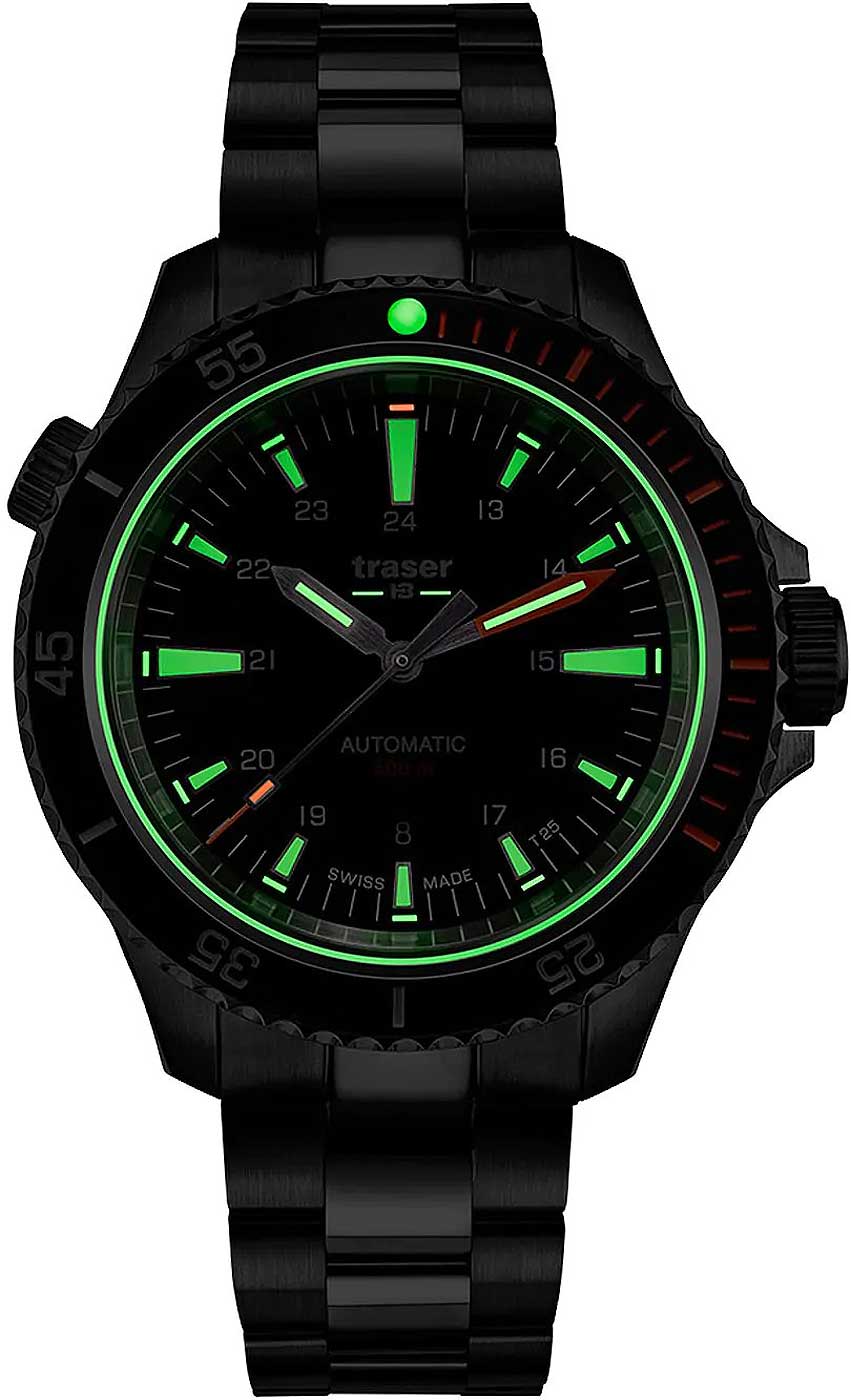 Traser P67 Diver Automatic Black 110324 Men's Watch • Swiss Made Automatic Movement • trigalight Technology