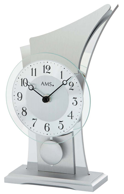 Horloge de table AMS 26x14x12 cm Bois • Mouvement à quartz • Avec balancier