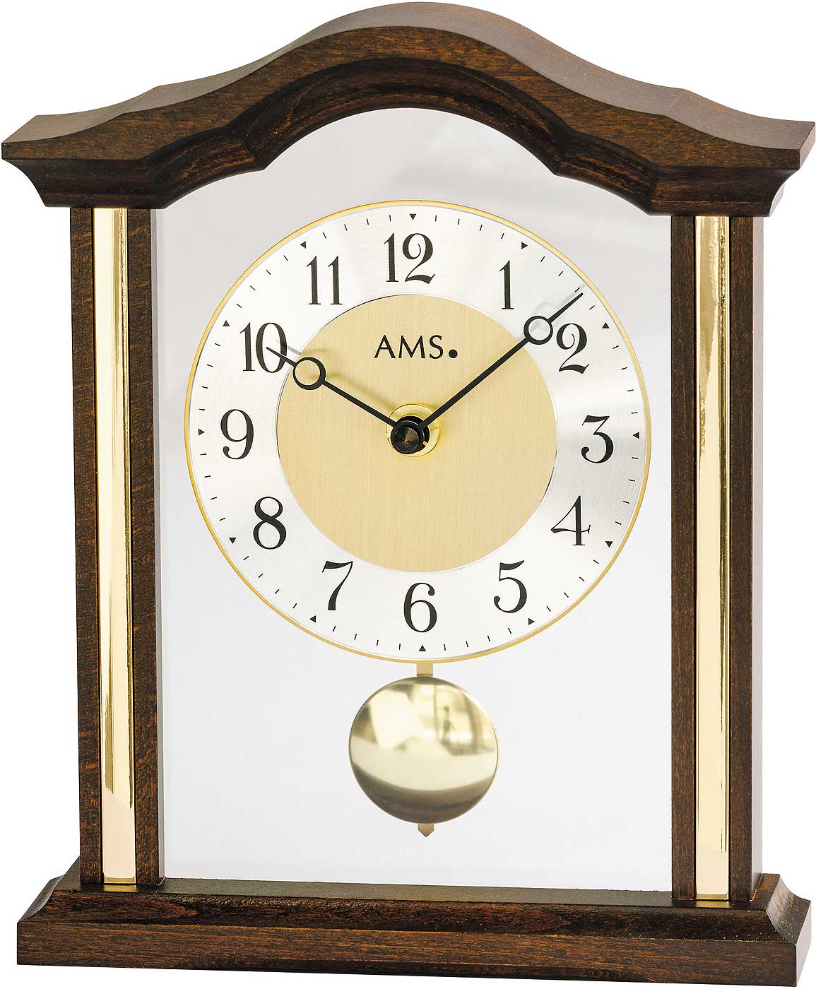 AMS Table Clock 23x19x6 cm Wood • Quartz Movement • Timeless Design