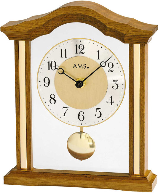 AMS Table Clock 23x19x6 cm Oak • Classic Design • Precise Quartz Movement