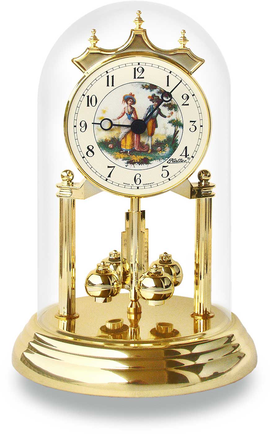 Haller Table Clock 23x15x15 cm Plastic • With rotating pendulum • Silent quartz movement