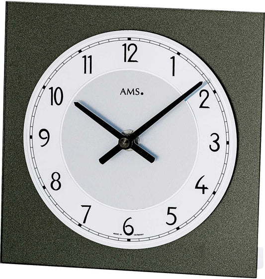 AMS Table Clock 16x16x4 cm Glass • Modern Design • Precise Quartz Movement