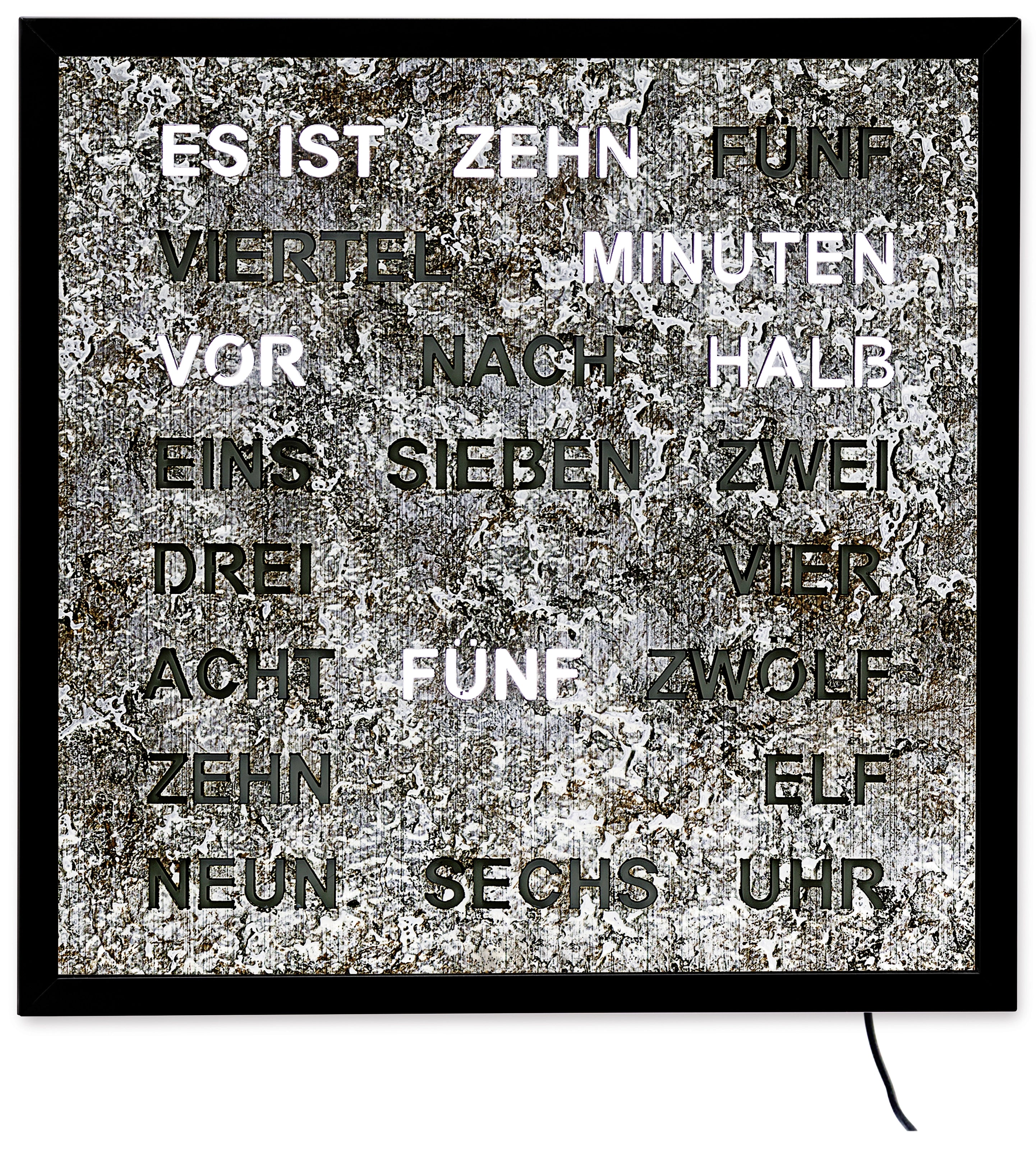 AMS Wanduhr 40x40x5 cm Metall • Modernes Design • Präzises Quarzwerk