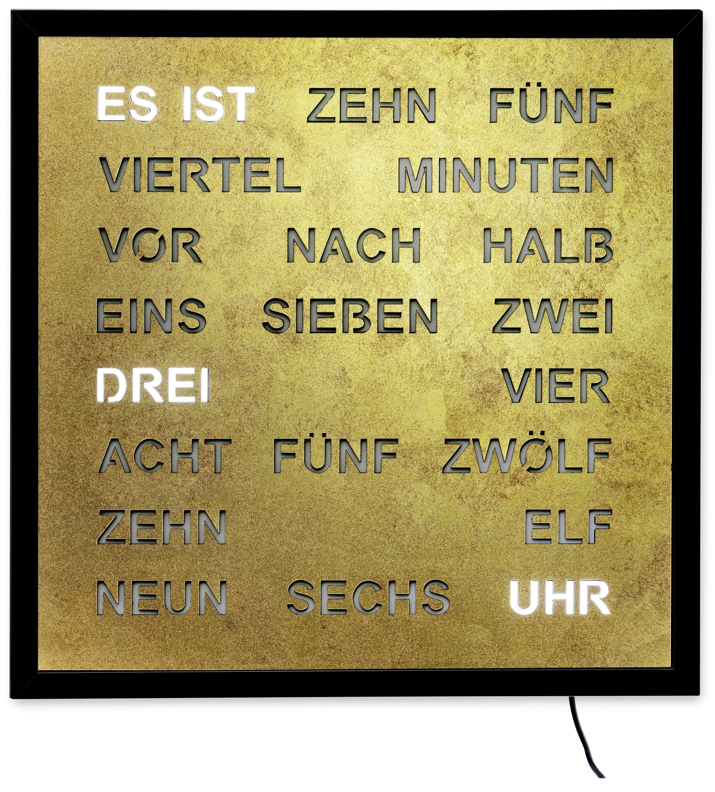 AMS Wanduhr 40x40 cm Metall • Geräuschloses Uhrwerk • Modernes Design