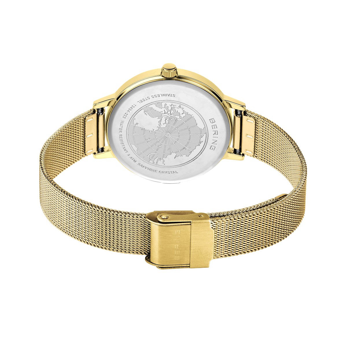 Bering Classic 13434-333 Damenuhr • Kratzfestes Saphirglas • Milanaise-Armband