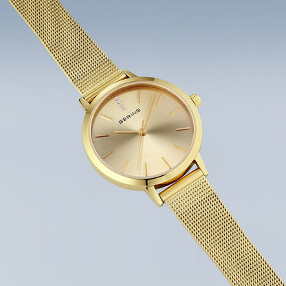Bering Classic 13434-333 Damenuhr • Kratzfestes Saphirglas • Milanaise-Armband