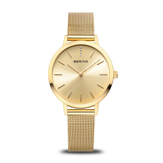 Bering Classic 13434-333 Women's Watch • Scratch-resistant sapphire crystal • Milanese bracelet