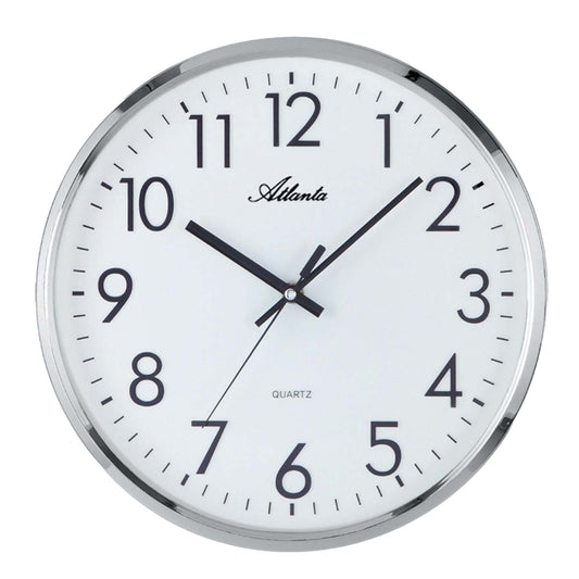 Horloge murale Atlanta 32 cm Ø plastique • Mouvement à quartz silencieux • Avec trotteuse silencieuse