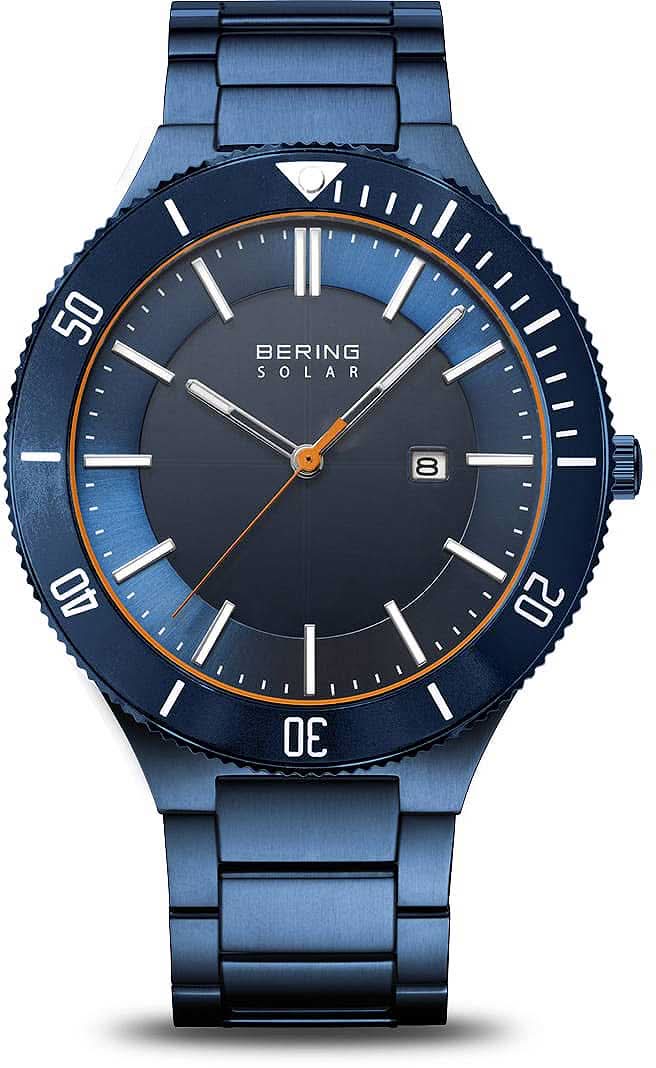 Bering Solar 14443-797 Herrenuhr • Kratzfestes Saphirglas • Feines Milanaise-Armband