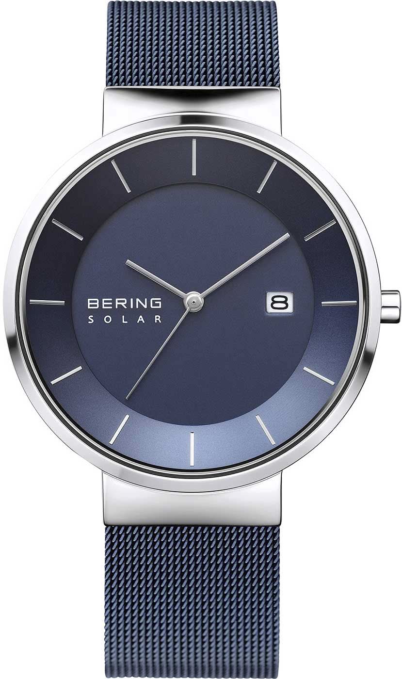 Bering Solar 14639-307 Men's Watch • Scratch-Resistant Sapphire Crystal • Fine Milanese Strap