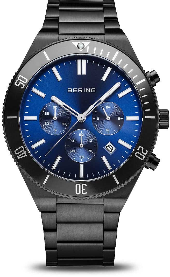 Bering Classic 15043-727 Herrenuhr • Kratzfestes Saphirglas • Blaues Sunray-Zifferblatt