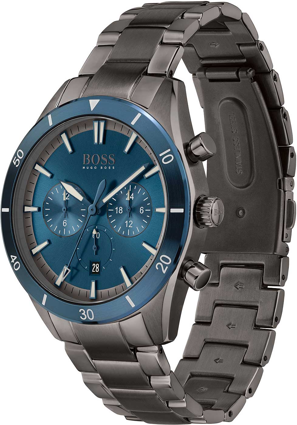 BOSS Santiago 1513863 Men's Watch • Chronograph • Blue/Grey