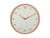 Wanduhr w pomarańczowej ramie z beżową tarczą i pomarańczowymi wskazówkami