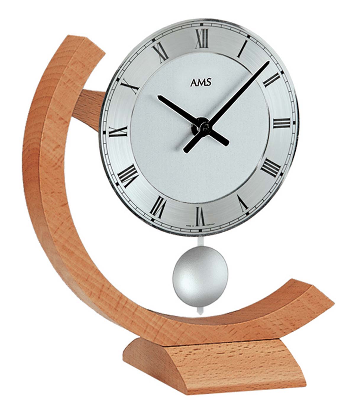 Horloge de table AMS 22x18x4 cm Hêtre • Mouvement à quartz • Design moderne