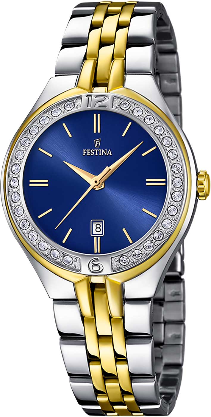 Festina Mademoiselle F16868/3 Women's Watch • Blue Dial • Stainless Steel