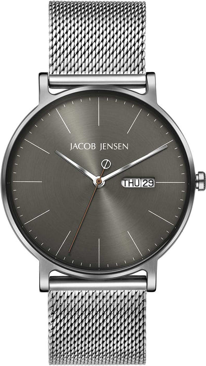 Jacob Jensen Timeless Nordic 169 Herren Uhr • Titanium • Saphirglas