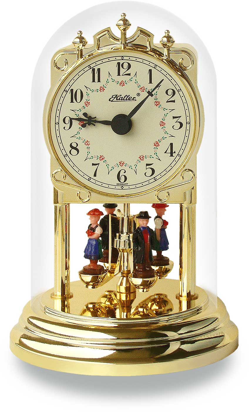 Haller Brass Table Clock • Quartz Rotary Pendulum • Nostalgic Charm