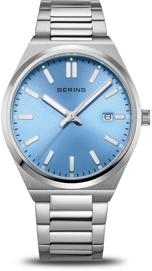 Bering Classic 17639-707 Herrenuhr • Kratzfestes Saphirglas • Blaues Sunray-Zifferblatt