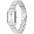 Tommy Hilfiger Daisy Damenarmbanduhr seitlich, silbernes Edelstahlband und Zifferblatt