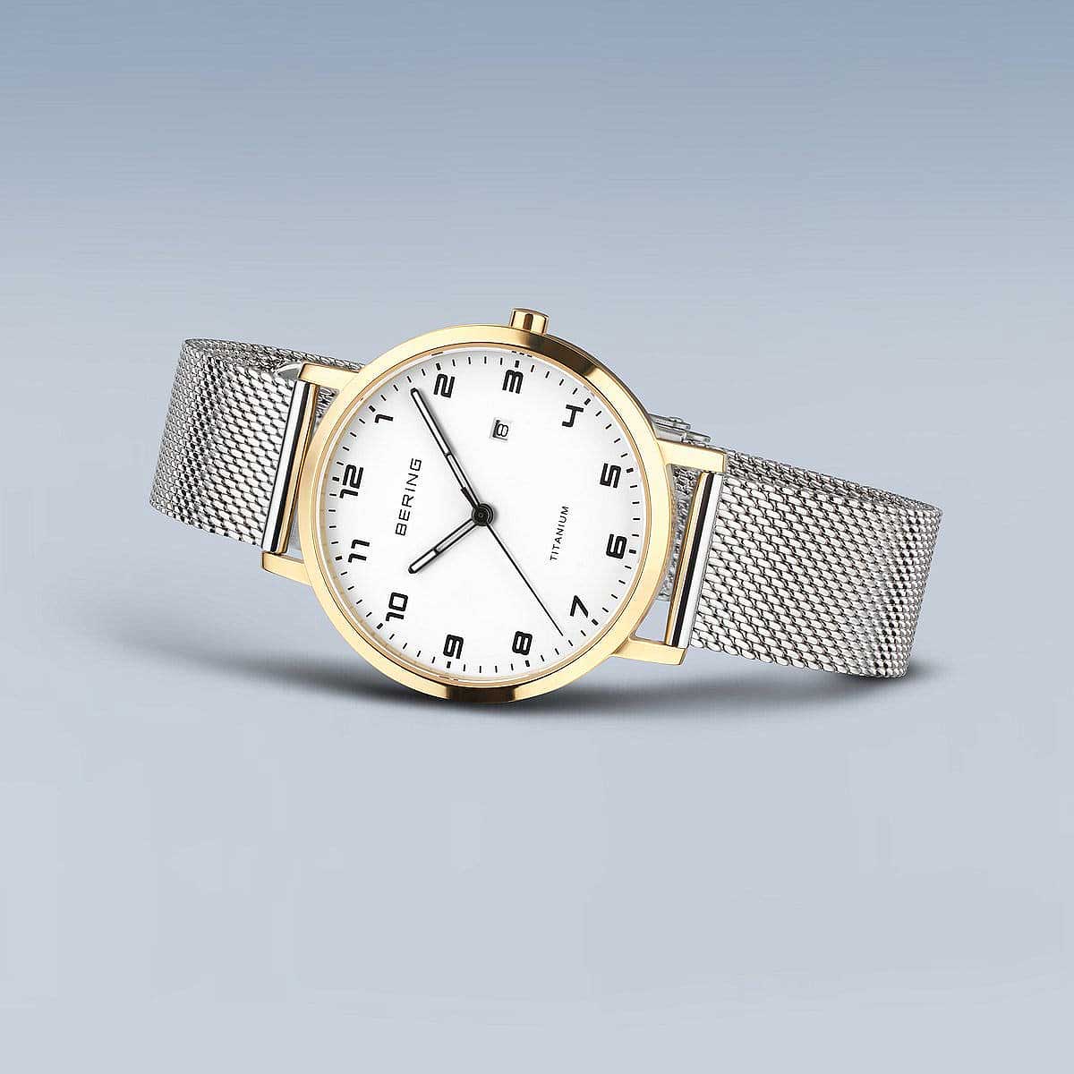 Bering Titanium 18634-010 Damenuhr • Kratzfestes Saphirglas • Ultraleichtes Titanium