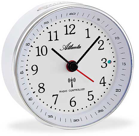 Atlanta Radio Alarm Clock Ø 9.5 cm Plastic • Radio-controlled • Silent Movement