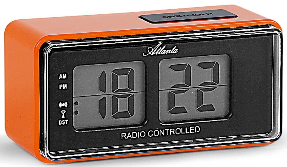 Atlanta Retro-Design Radio Alarm Clock 12.5 x 6 x 6 cm Plastic • DCF77 Radio Clock • Snooze Function