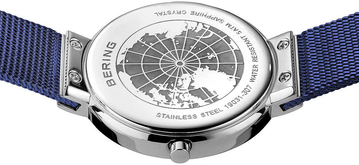 Montre Bering Classic Aurora 19031-307 pour femme • Verre saphir • Bracelet milanais