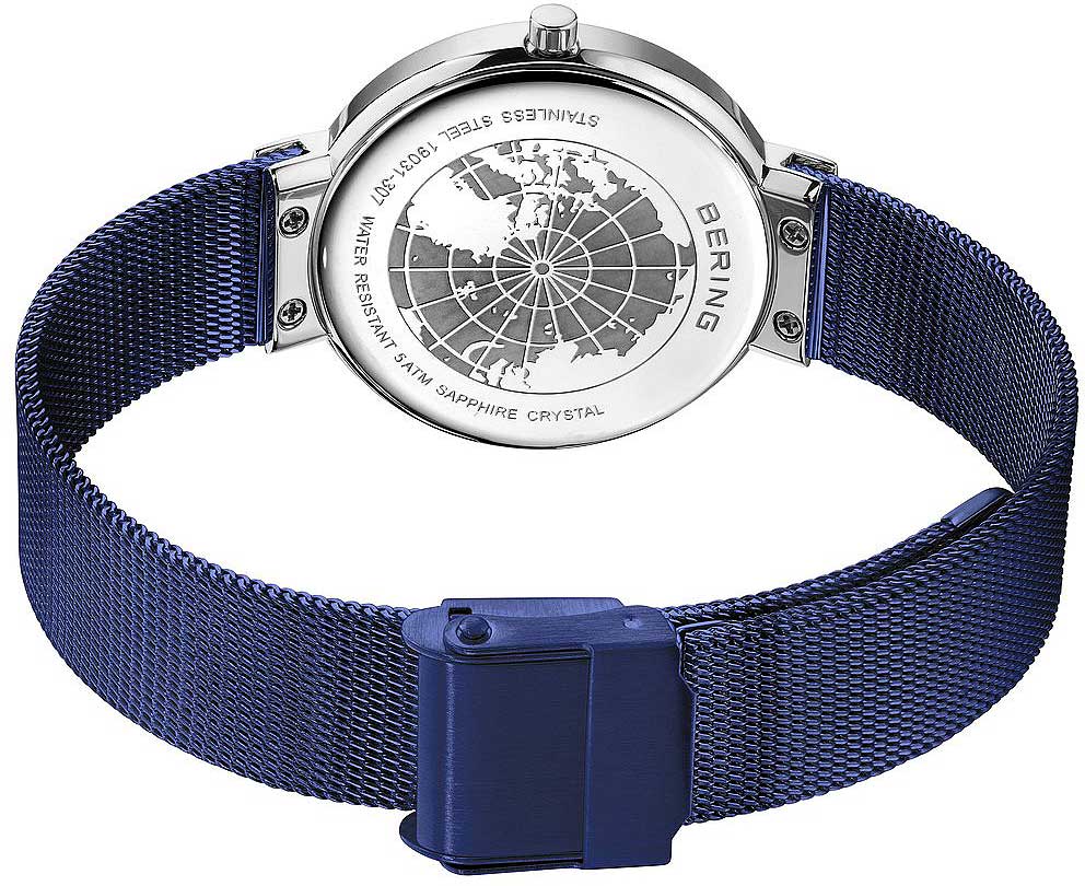 Montre Bering Classic Aurora 19031-307 pour femme • Verre saphir • Bracelet milanais