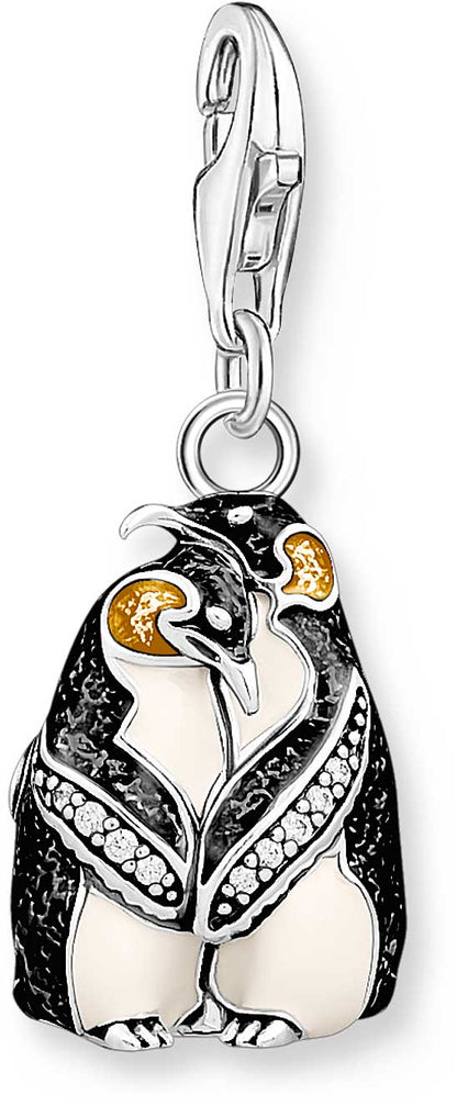 Charm Anhänger Pinguine in 3D-Optik - 925 Sterlingsilber