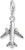 Charm Anhänger 3D Flugzeug mit bunten Steinen - 925 Sterlingsilber