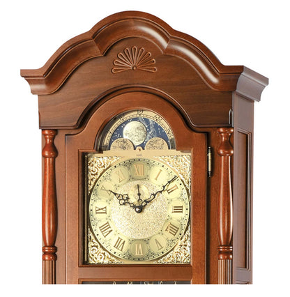 Horloge de parquet AMS 211x50x25 cm Noyer • Mélodie Westminster • Affichage des phases de lune