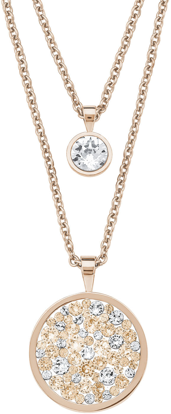 Zweireihige Halskette mit runden Anhängern von s.Oliver Jewelry.